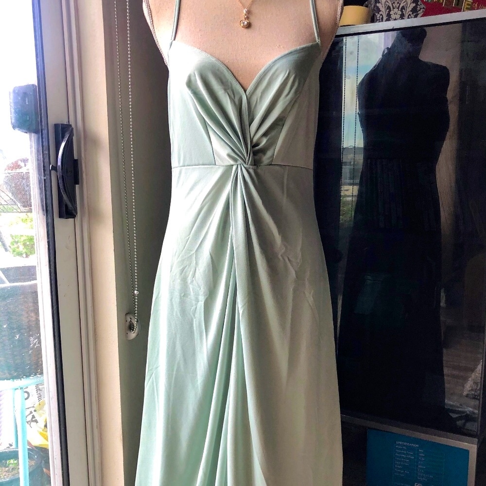 NWT ASOS DESIGN Twist Front Cami Maxi Sage US 8/ UK 12 & US 10/UK 14